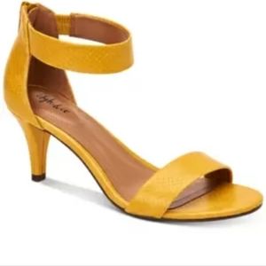 #010  Style & Co. Paycee Yellow Snake Women's Dress Sandal Size 8M